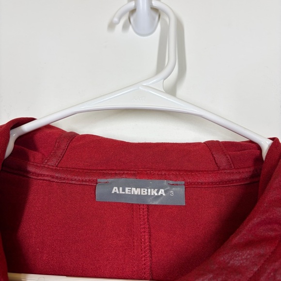 Alembika Red Faux Suede Hoodie Size 3 or US 10/12 - Picture 10 of 12